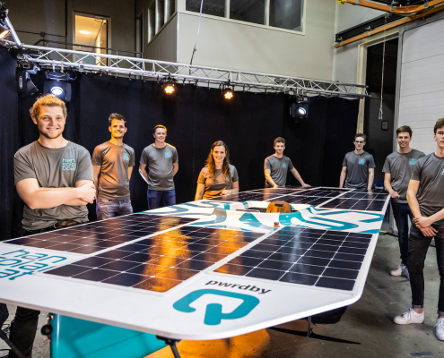 Team foto onthulling nieuwe HAN Solarboat 2021